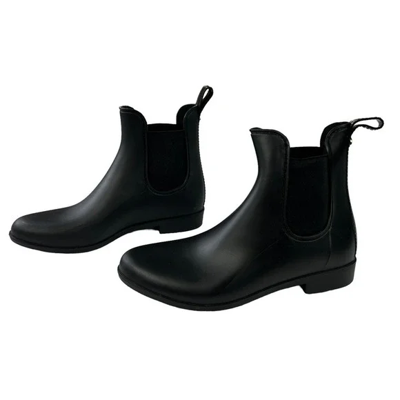 Sam Edelman Tinsley Boots Womens 9 Chelsea Rain Matte Black Rubber Bootie - Picture 3 of 10
